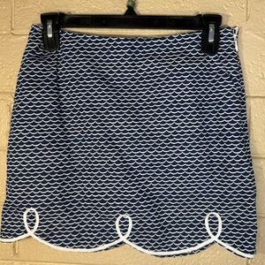 Sydney Elisabeth Navy Blue Scallop Hem Skirt